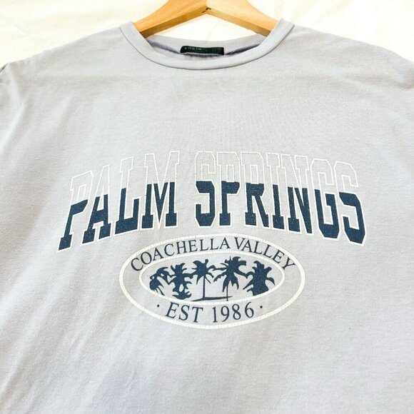 SHEIN Palm Springs Graphic Tee Purple Short Sleeve Coachella Valley Size Small - Picture 4 of 6